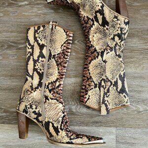 Vintage ISSUE Genuine Snakeskin Boots – Made in Italy – Size 37 (US 7)